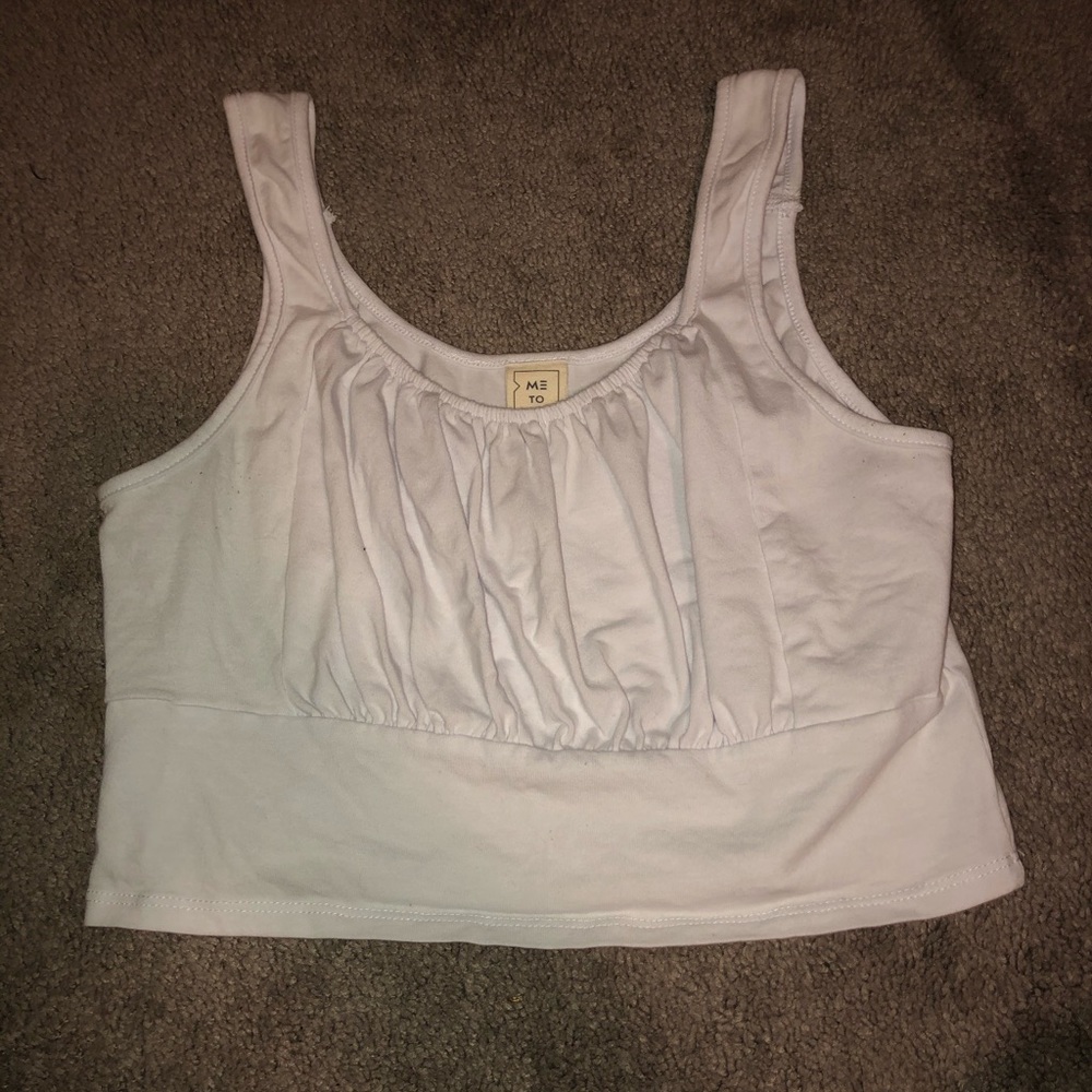 Me to We white cropped tank top